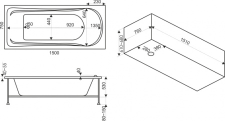 ��������� ����� Bas ���� 150x75 � �/� + ��������