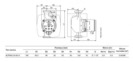 �������������� ����� Grundfos Alpha2 25-60 � 180
