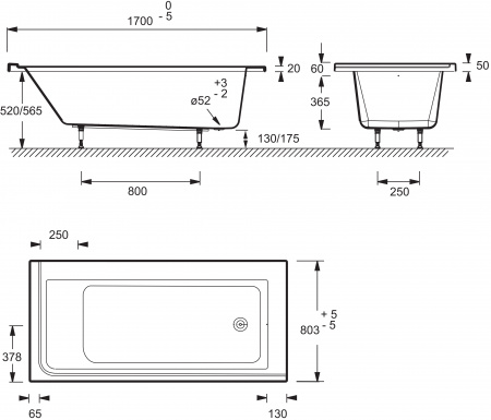 ��������� ����� Jacob Delafon Formilia 170x80 R