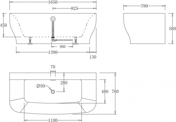 ��������� ����� BelBagno BB74-1650 165x70