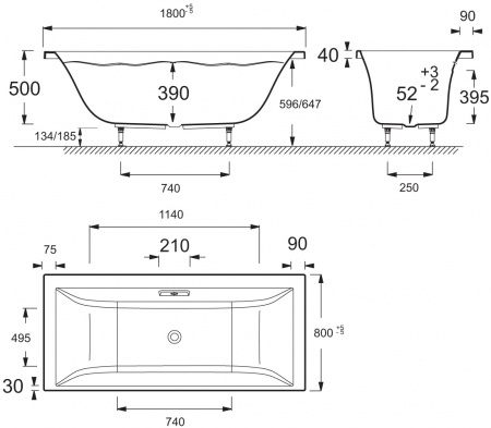 ��������� ����� Jacob Delafon Evok 180x80 + ����-�������