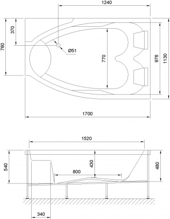 ��������� ����� Royal Bath Shakespeare RB652100K-R 170x110 � ��������