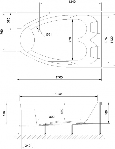 ��������� ����� Royal Bath Shakespeare RB652100K-R 170x110 � ��������