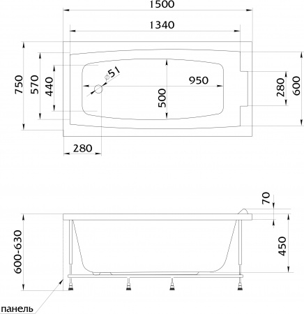 ��������� ����� Marka One Aelita 150x75, � ��������