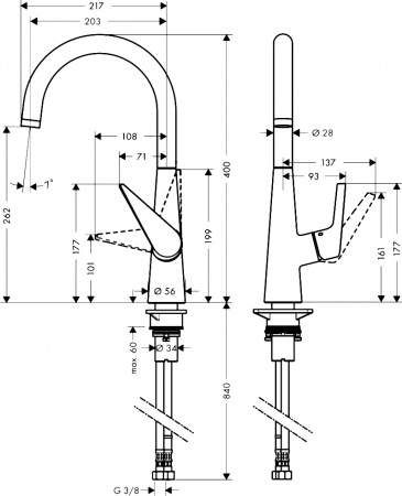 ��������� Hansgrohe Talis M51 72816800 ��� �������� �����, �����