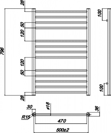 ����������������� ������� Ravak Norma 500x800_W