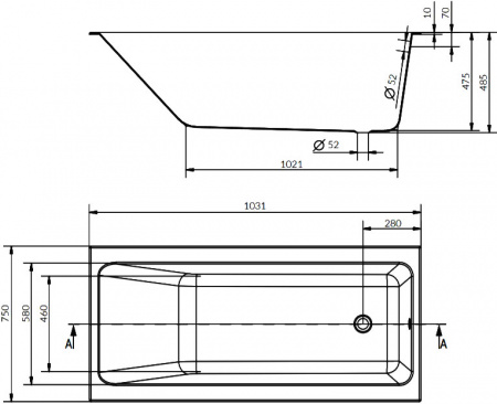 ��������� ����� Cersanit Crea WP-CREA*160 160x75 + ����-�������
