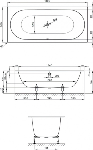 �������� ����� Bette Starlet Spirit 1634-000 PLUS 180x80 � ��������������� ���������