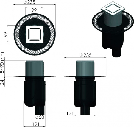   Berges Wasserhaus Platz Norma 092058 10x10 , 