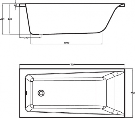 ��������� ����� Cersanit Lorena 150x70 ������ ����� + ����-�������