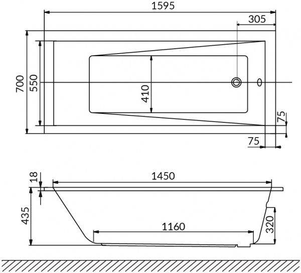 ��������� ����� Excellent Wave Slim WAEX.WAV16WHS 160x70