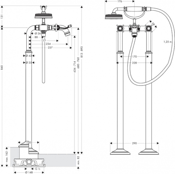 ��������� Axor Montreux 16547820 ���������, ����������� ������
