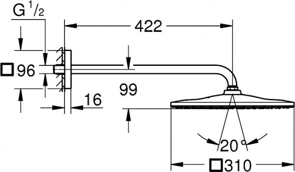 ������� ��� Grohe Rainshower Mono 310 Cube 26564AL0 ������ ������