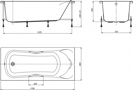 ��������� ����� Roca BeCool 170x80 + ��������� ��� ����� � �����