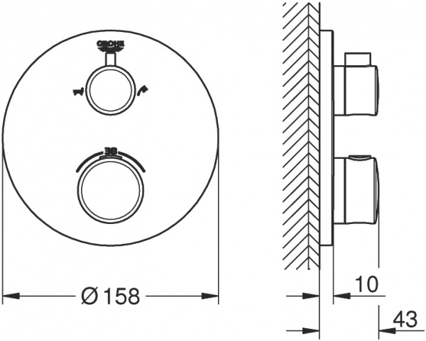 ��������� Grohe Grohtherm 24077000 ��� ����� � �����