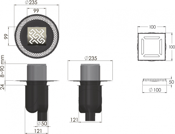 ������� ���� Berges Wasserhaus Platz Antik 090060 10x10 ��