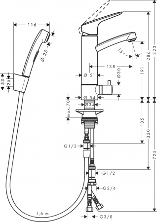 ��������� Hansgrohe Logis 31515000 ��� �������� � ������������� �����, ����