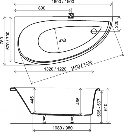 ��������� ����� Ravak Avocado 150x75 R � �������