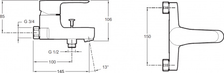 ��������� Jacob Delafon July E16031-4-CP ��� ����� � �����