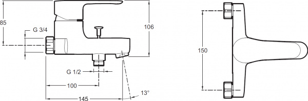 ��������� Jacob Delafon July E16031-4-CP ��� ����� � �����