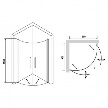 ������� ������ RGW Leipzig LE-53 900x900x1950 ������� ����, ������ ������