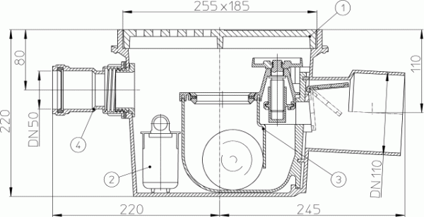 HL 77.1 ���� � �������������� �������� DN50/110