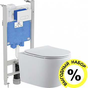 ��������  ������ ��������� Aquanet Betto 2.0 W rimless + ������� ����������� ��� �������� Ideal Standard ProSys Eco Frame 2.0 R0464AC � ������� �����