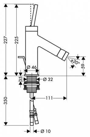 ��������� Axor Starck 10211990 ��� ����, ������������ ������