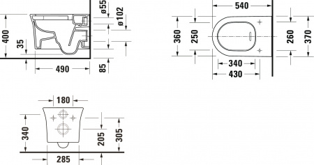 �������� ������ ��������� Duravit White Tulip 2576092000 ������������ + ������-������� � ����������� + ����������� TECE TECEprofil Uni 2.0 9300302 � ������� �����