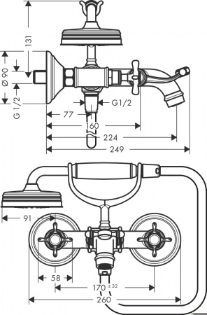 ��������� Axor Montreux 16540820 ��� ����� � �����, ����������� ������