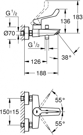 ��������� Grohe Eurosmart 25243003 ��� ����� � �����