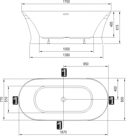 ��������� ����� Ravak Retro XC00100023 170x80 ���������������