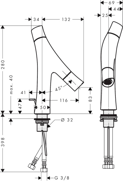 ��������� Axor Starck Organic 12010310 ��� ��������, ����������� ������� ������