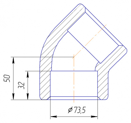 �������� Kalde 3212-elb-750045 45� 75 ��