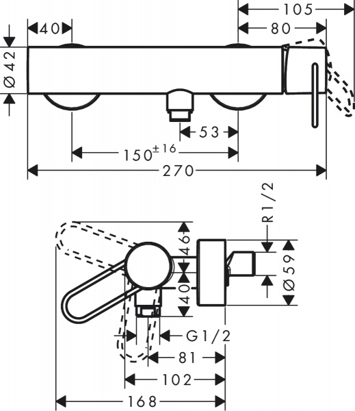 ��������� Axor Uno 38621820 ��� ����, ����������� ������