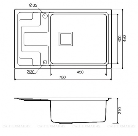 ����� �������� Omoikiri Mizu 71-1-R ����������� �����