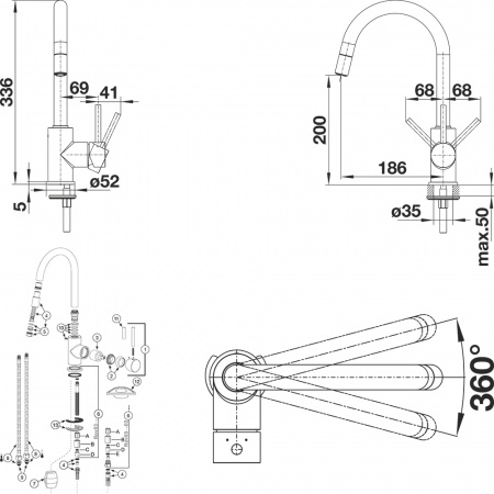 ��������� Blanco Mida-S Silgranit 521461 ��� �������� �����