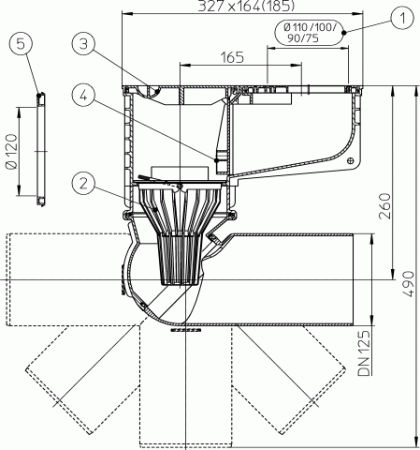 HL 600/2 ���� � ���������� �������� DN125