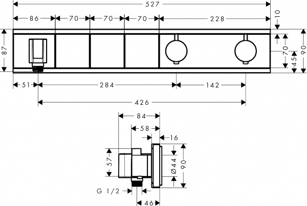 ��������� Hansgrohe RainSelect 15356600 ��� ����, ������ - ����