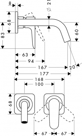 ��������� Axor Citterio M 34113140 ��� ��������, ����������� ������