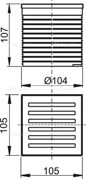 ��������� �������� ����� AlcaPlast , ������� 105 × 105 ���������� APV0700