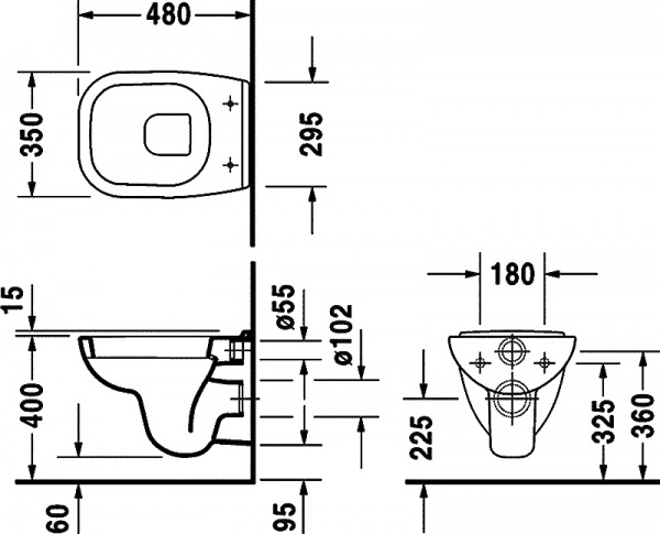 ��������  ������ ��������� Duravit D-Code 22110900002 + ������� ����������� ��� �������� TECE Base K440322 � ������� ����� + ������-������� Duravit D-