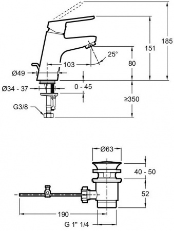  Jacob Delafon Aime E29869-BL  