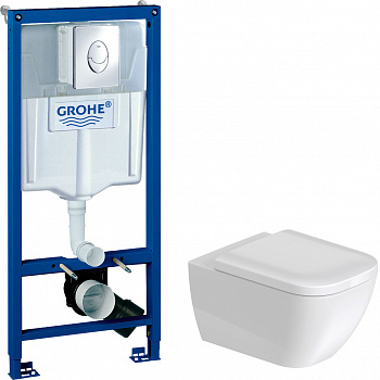 �������� ������ ��������� Duravit Happy D.2 2222090000 rimless + ������-������� � ����������� + ����������� Grohe Rapid SL 38721001 3 � 1 � ������� �����