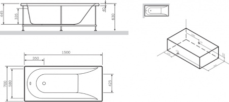 ��������� ����� AM.PM Spirit V2.0 150x70, ��� ������������