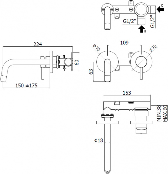 ��������� Paffoni Light LIG101HG70 � ���������� ������, ��� ��������, ������ �������