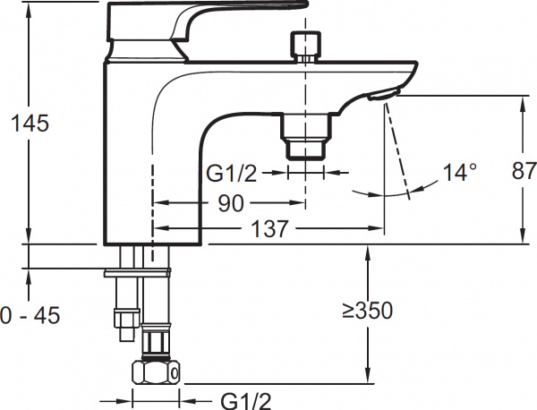 ��������� Jacob Delafon Aleo+ E72321-CP �� ���� �����