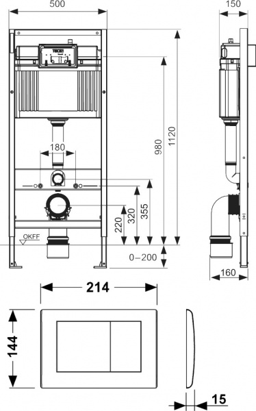    Jacob Delafon Struktura EDF102-00  - +  TECE Base K440322   