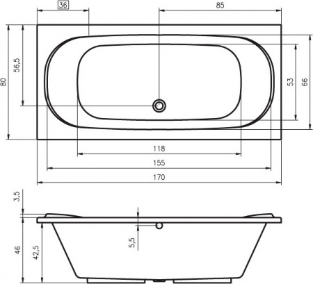 ��������� ����� Riho Taurus 170x80