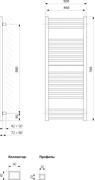 ����������������� ������������� Terma Bone 50x76, ������ �������
